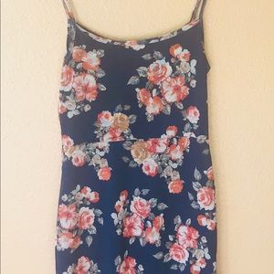 Mesh floral print cami dress